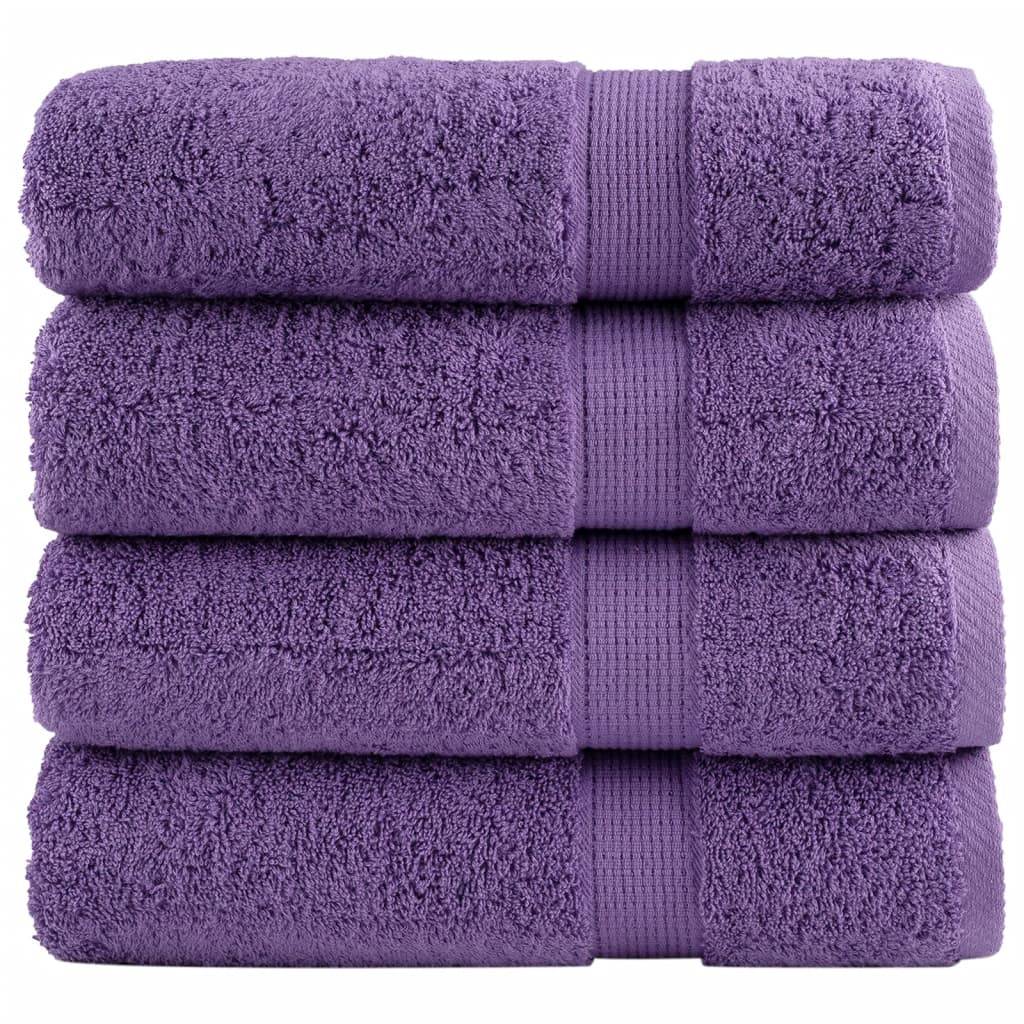 vidaXL Premium-Handtücher SOLUND 4 Stk. Lila 50x100 cm 600 g/m²