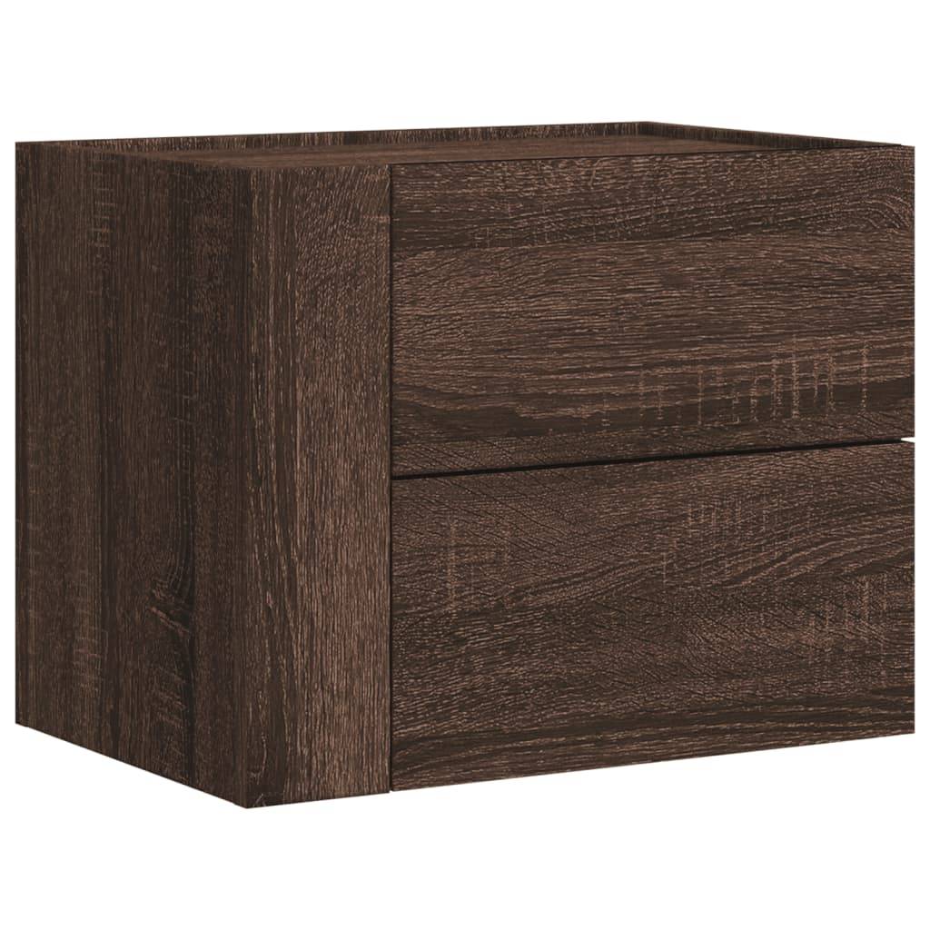 vidaXL Wand-Nachttisch Braun Eichen-Optik 45x30x35 cm
