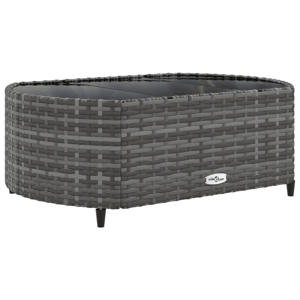 vidaXL 5-tlg. Garten-Sofagarnitur mit Kissen Grau Poly Rattan