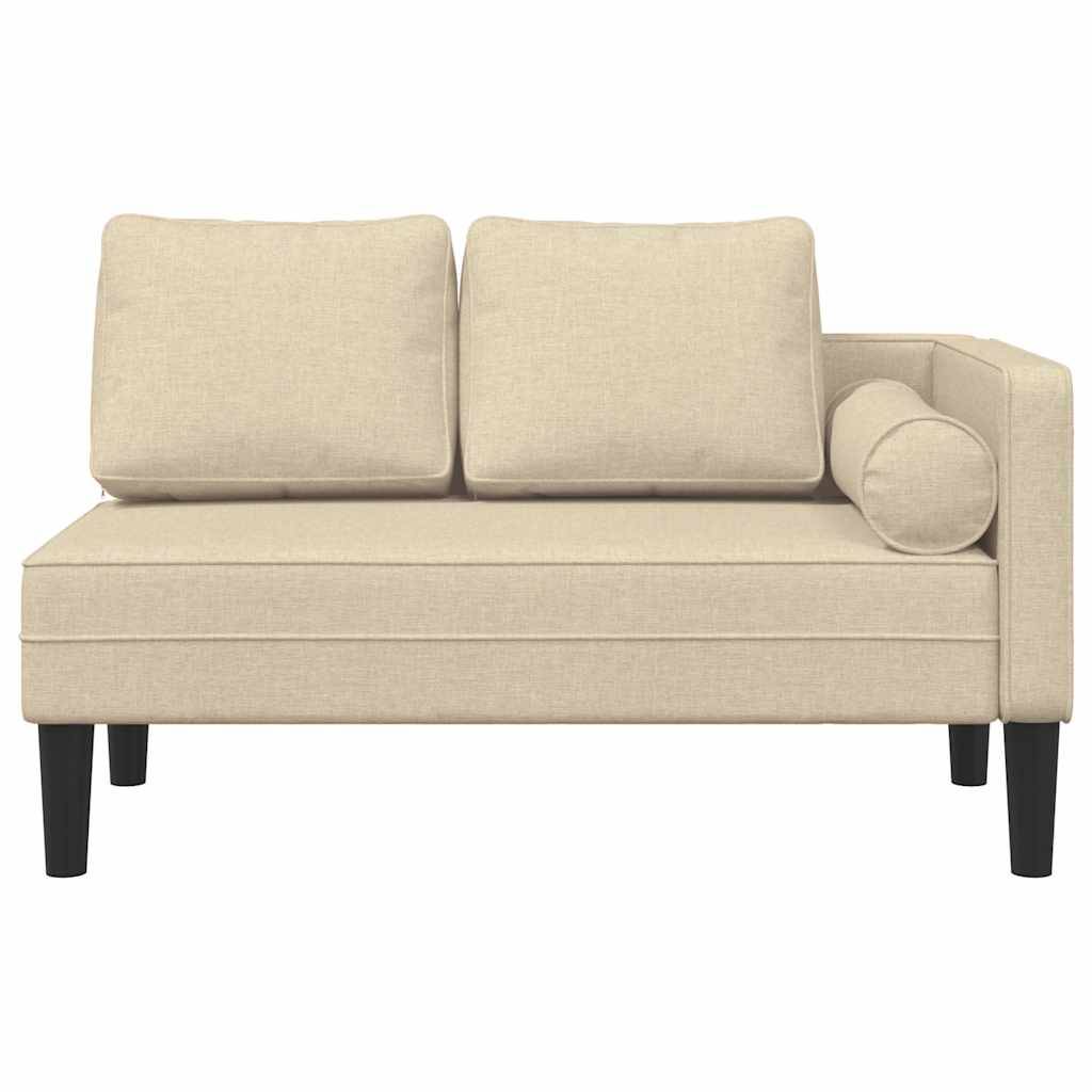vidaXL Chaiselongue mit Kissen Creme Stoff