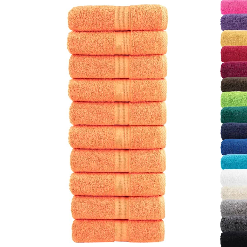 vidaXL Premium-Gästetücher SOLUND 10 Stk. Orange 30x50 cm 600 g/m²