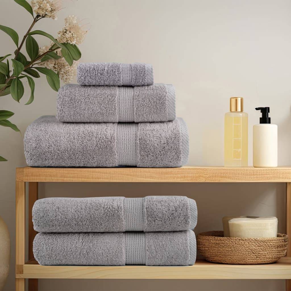 vidaXL Premium-Gästetücher SOLUND 4 Stk. Grau 30x50 cm 600 g/m²