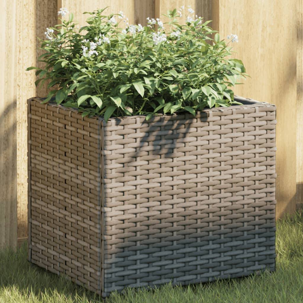 vidaXL Pflanzkübel Grau 36x30x32 cm Poly Rattan