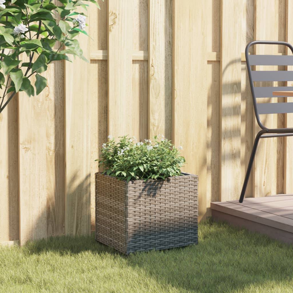 vidaXL Pflanzkübel Grau 36x30x32 cm Poly Rattan
