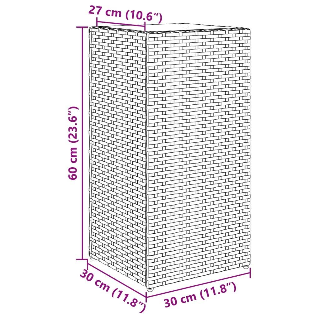 vidaXL Pflanzkübel Schwarz 30x30x60 cm Poly Rattan