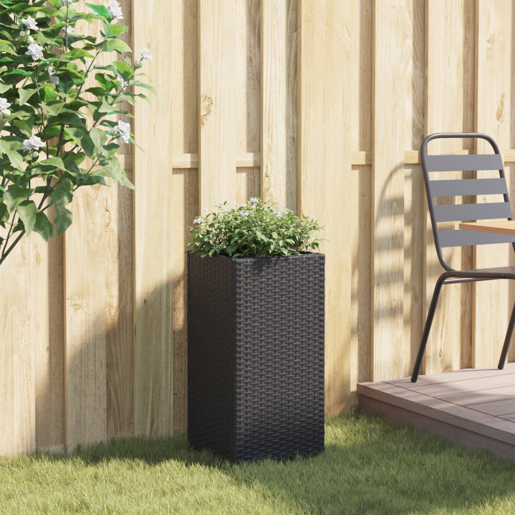 vidaXL Pflanzkübel Schwarz 30x30x60 cm Poly Rattan