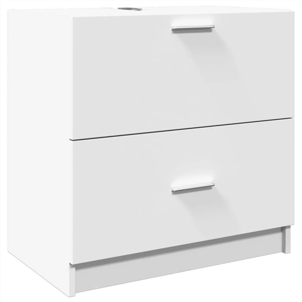 vidaXL Waschbeckenunterschrank Weiß 59x37x59 cm Holzwerkstoff