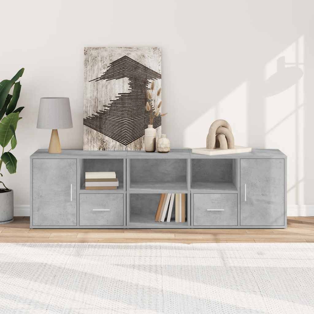 vidaXL Eckregal Betongrau 160x40x45 cm Holzwerkstoff