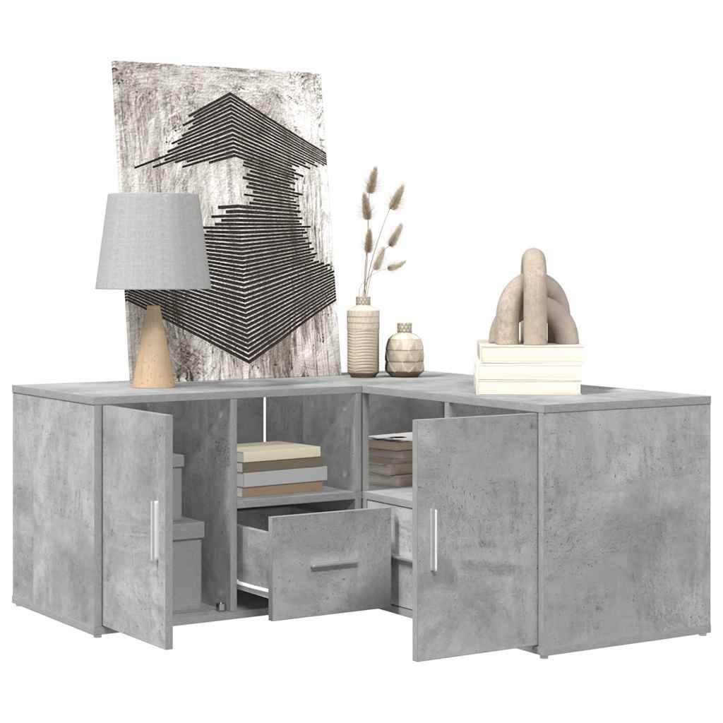 vidaXL Eckregal Betongrau 160x40x45 cm Holzwerkstoff