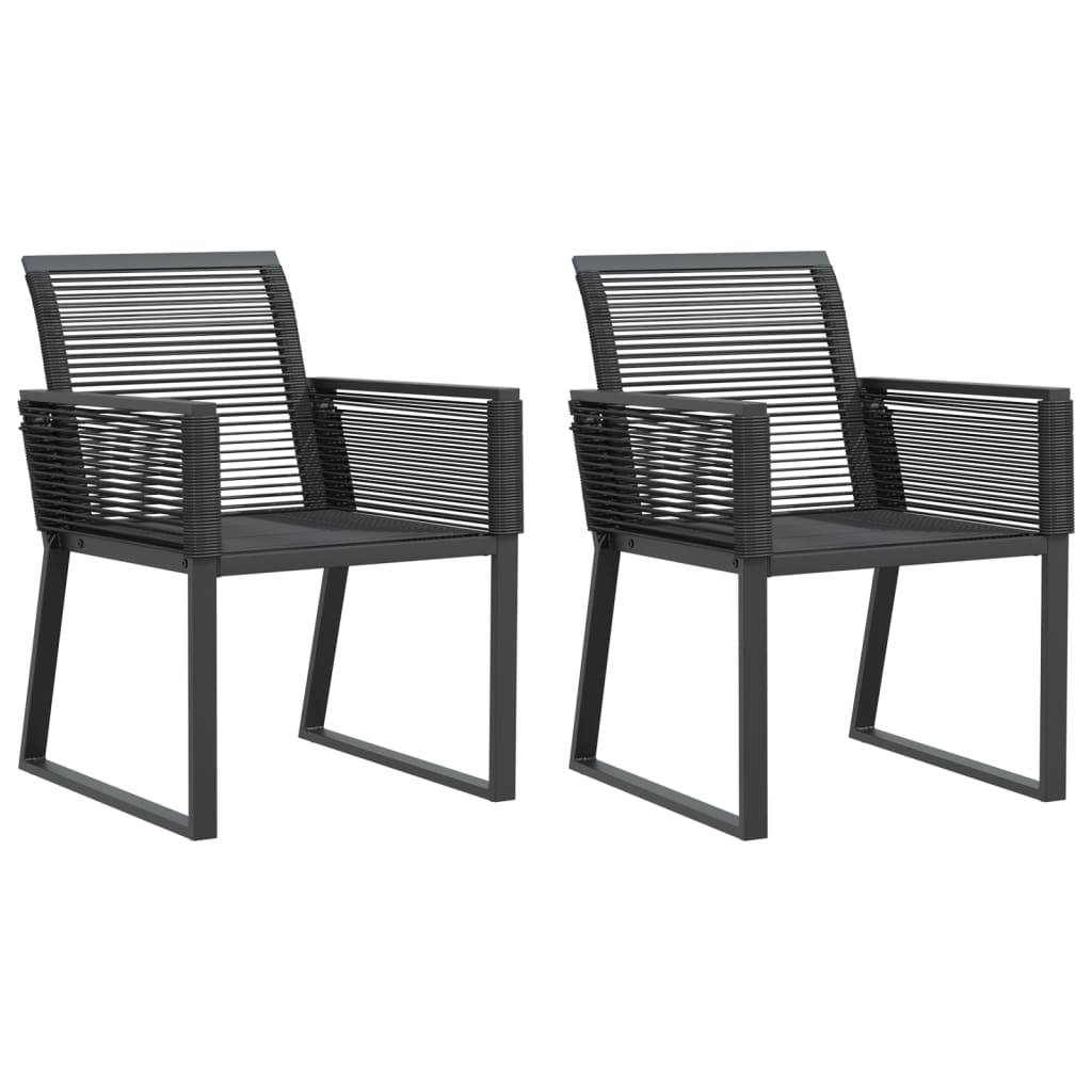 vidaXL Gartenstühle 2 Stk. Schwarz Poly Rattan