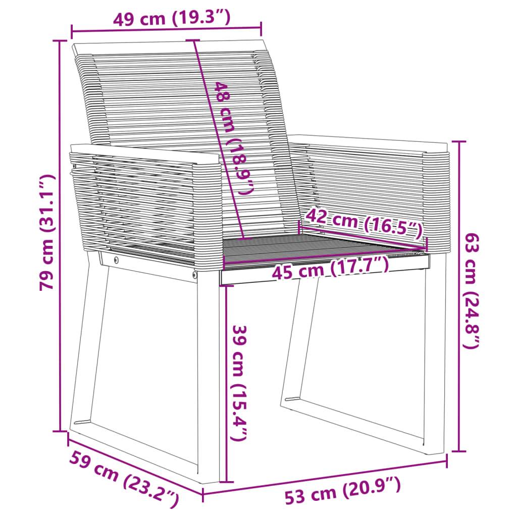 vidaXL Gartenstühle 2 Stk. Schwarz Poly Rattan