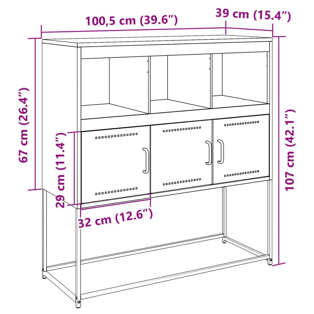 vidaXL Sideboard Rosa 100,5x39x107 cm Stahl