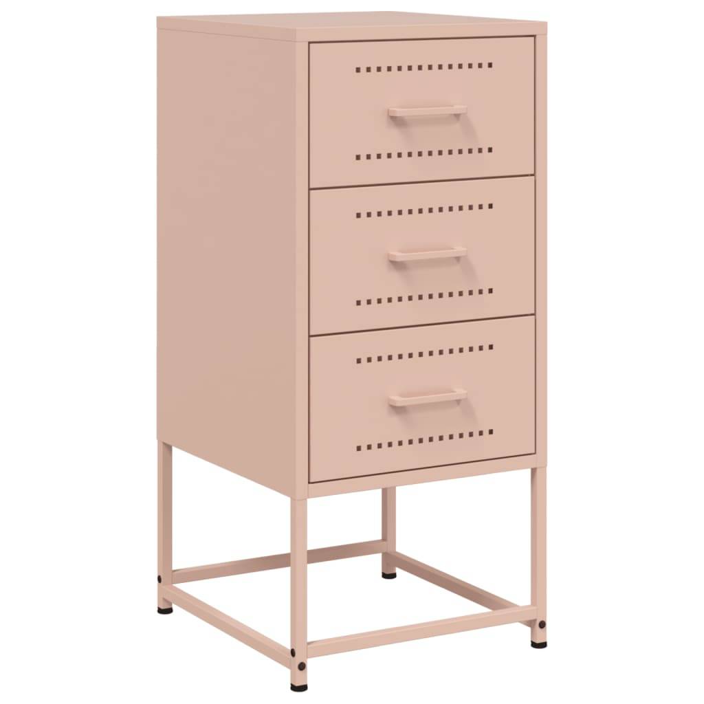 vidaXL Nachttisch Rosa 36x39x78 cm Stahl