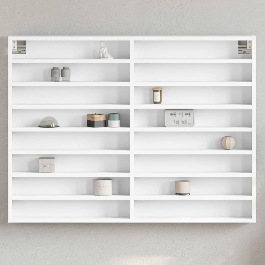 vidaXL Vitrinenschrank Weiß 100x8,5x75 cm Holzwerkstoff