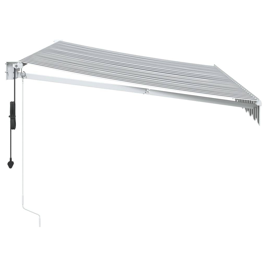 vidaXL Markise Einziehbar Anthrazit & Weiß 3,5x2,5 m Stoff & Aluminium