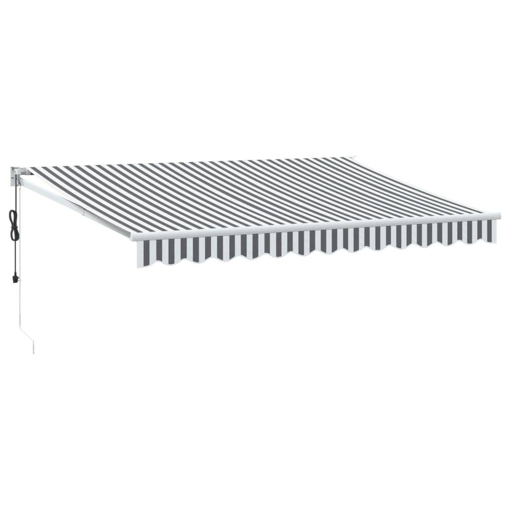 vidaXL Markise Einziehbar Anthrazit & Weiß 3,5x2,5 m Stoff & Aluminium