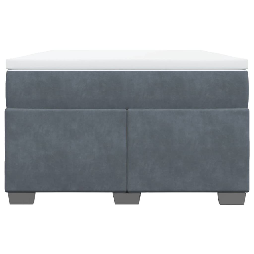 vidaXL Boxspringbett mit Matratze Dunkelgrau 120x200 cm Samt