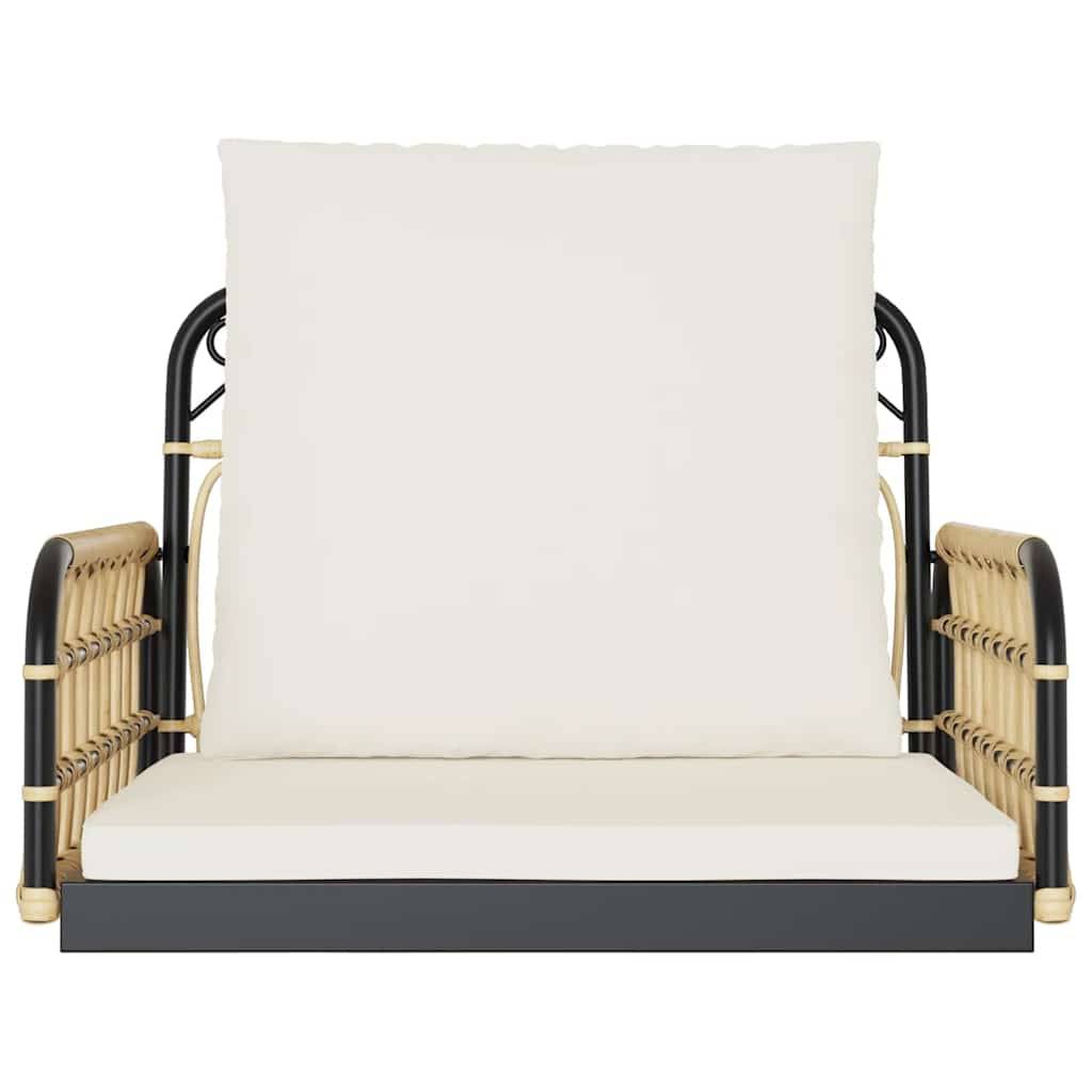 vidaXL Hängestuhl mit Kissen 63x58x39 cm Poly Rattan und Stahl