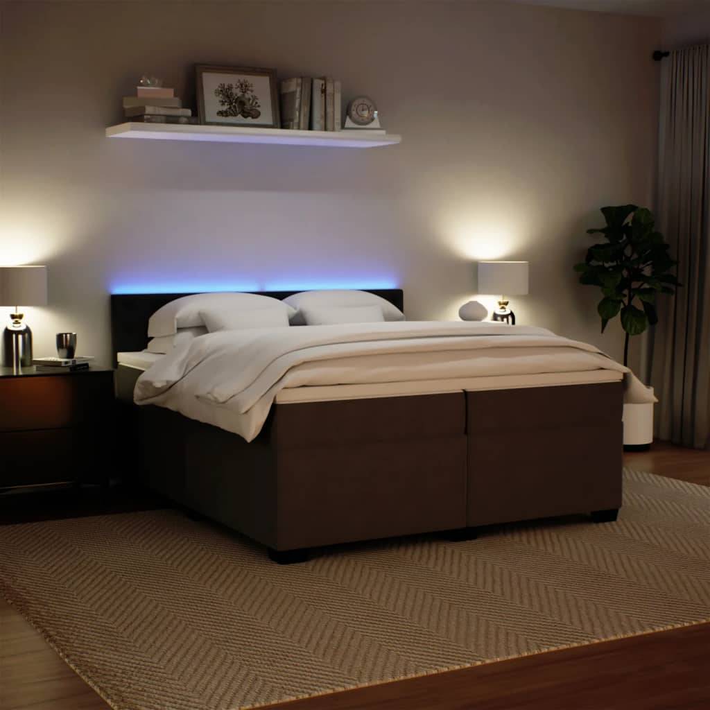vidaXL Boxspringbett mit Matratze Hellgrau 200x200 cm Samt