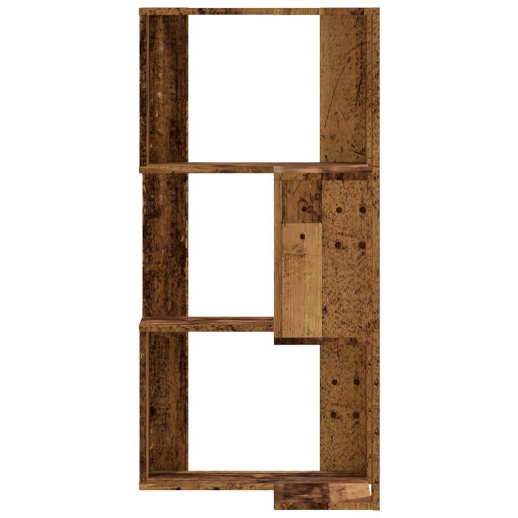 vidaXL Eck-Bücherregal 3 Böden Altholz-Optik 50x50x102cm Holzwerkstoff