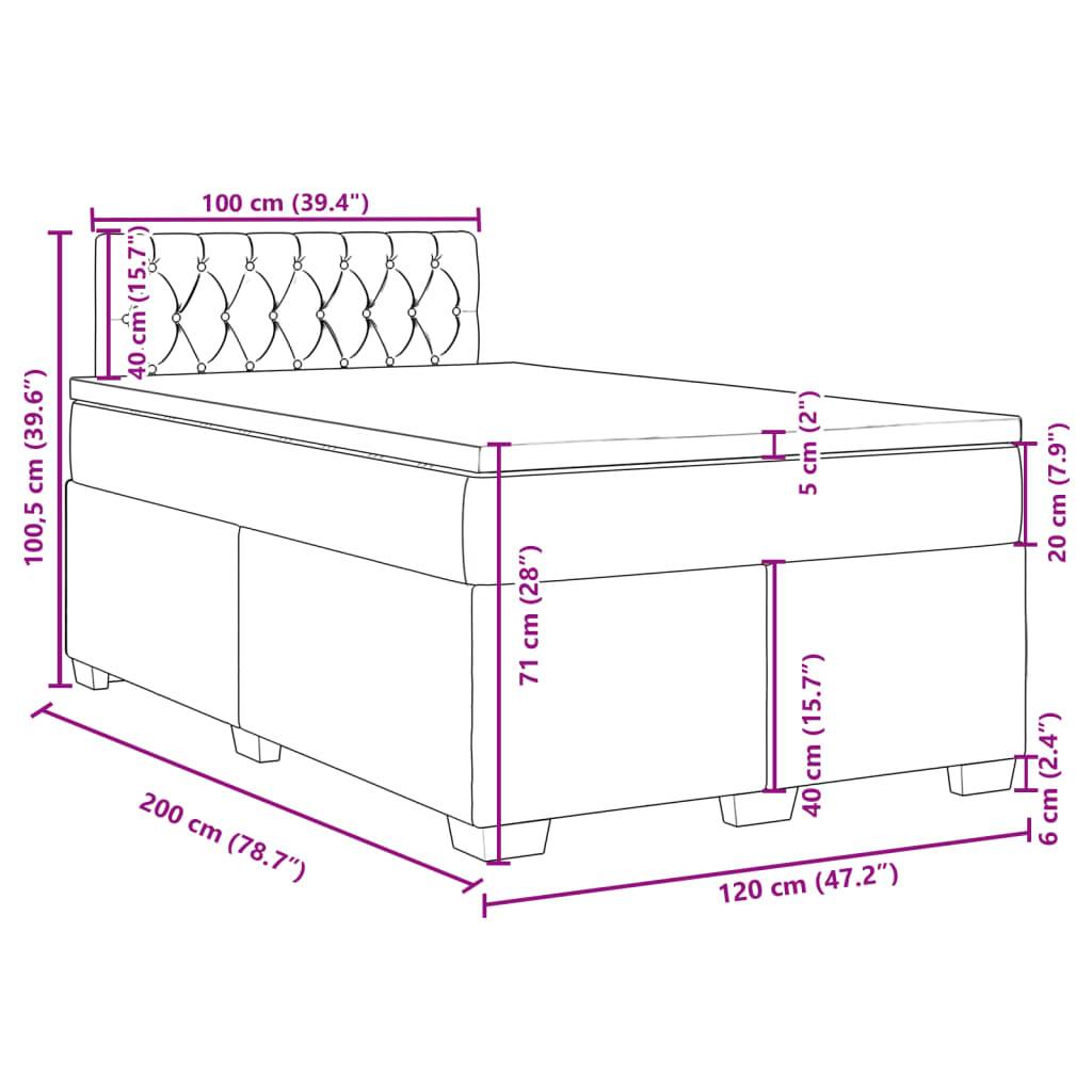 vidaXL Boxspringbett mit Matratze Blau 120x200 cm Stoff