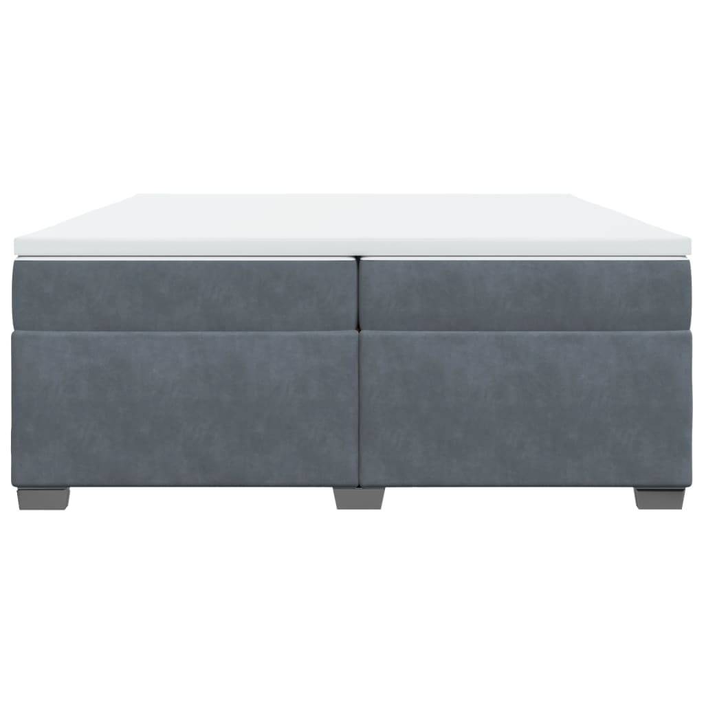vidaXL Boxspringbett mit Matratze Dunkelgrau 200x200 cm Samt