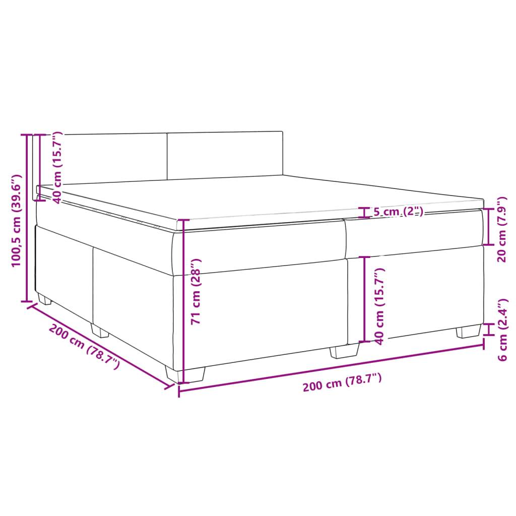 vidaXL Boxspringbett mit Matratze Dunkelgrau 200x200 cm Samt