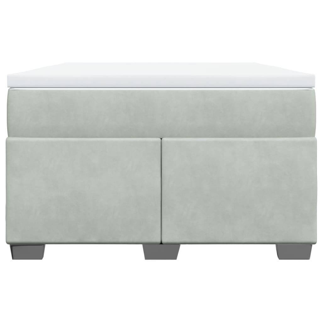 vidaXL Boxspringbett mit Matratze Hellgrau 120x190 cm Samt