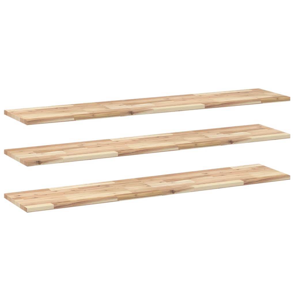 vidaXL Schweberegale 3 Stk. 160x30x2 cm Massivholz Akazie Unbehandelt