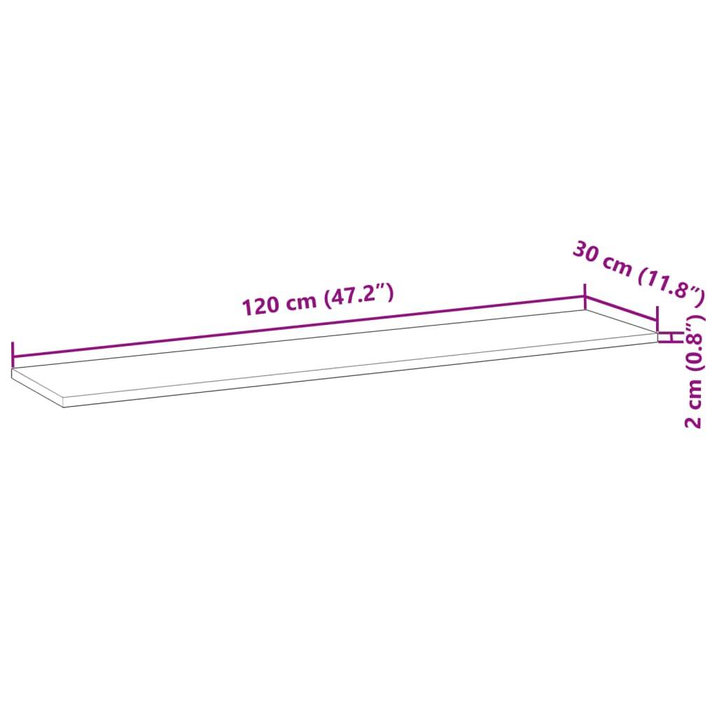 vidaXL Schweberegale 2 Stk. 120x30x2 cm Massivholz Akazie Unbehandelt