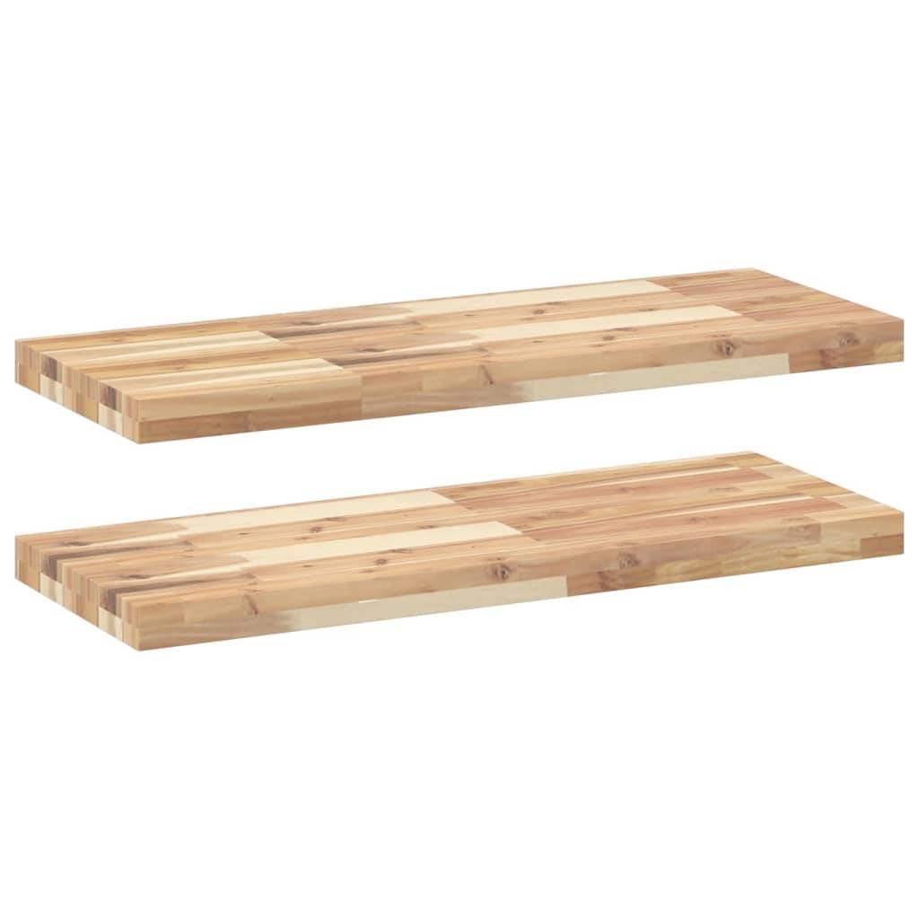 vidaXL Schweberegale 2 Stk. 100x30x4 cm Massivholz Akazie Unbehandelt