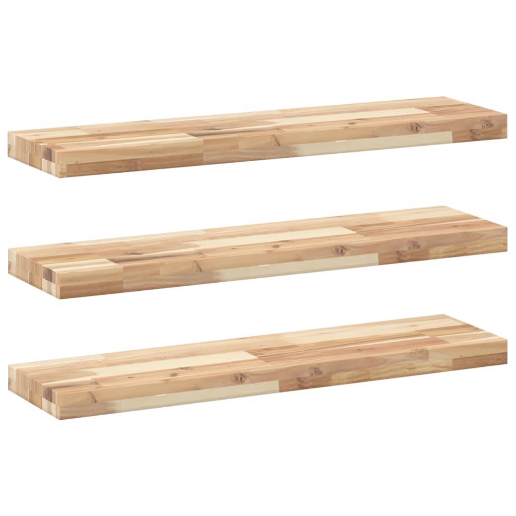 vidaXL Schweberegale 3 Stk. 80x20x4 cm Massivholz Akazie Unbehandelt