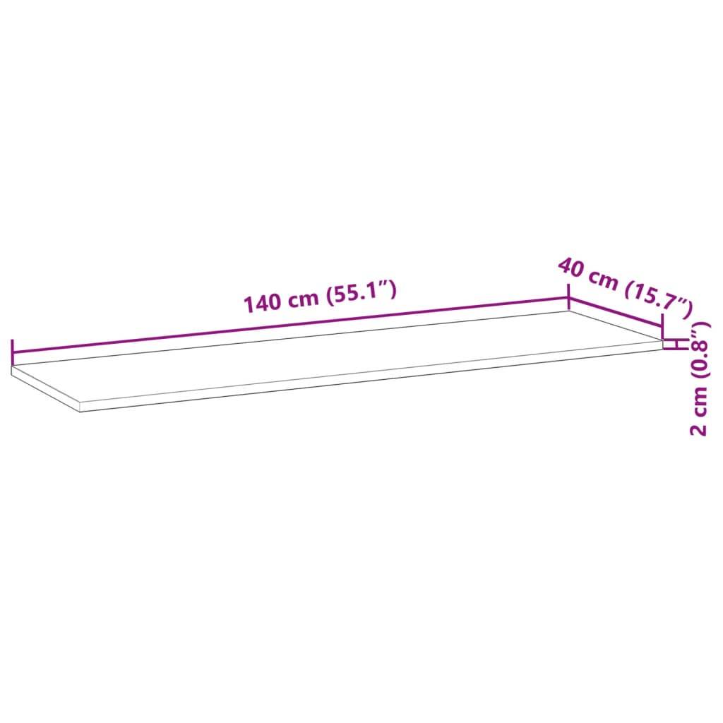 vidaXL Waschtischplatte Unbehandelt 140x40x2 cm Massivholz Akazie
