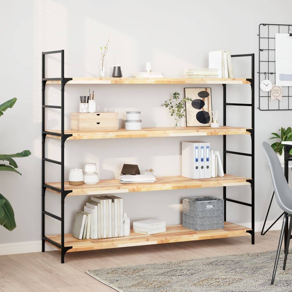 vidaXL Schweberegale 2 Stk. 160x40x4 cm Massivholz Akazie Unbehandelt