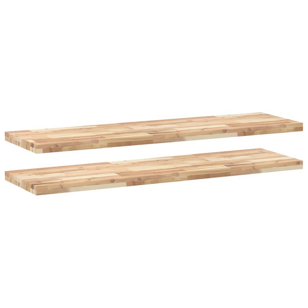 vidaXL Schweberegale 2 Stk. 160x40x4 cm Massivholz Akazie Unbehandelt