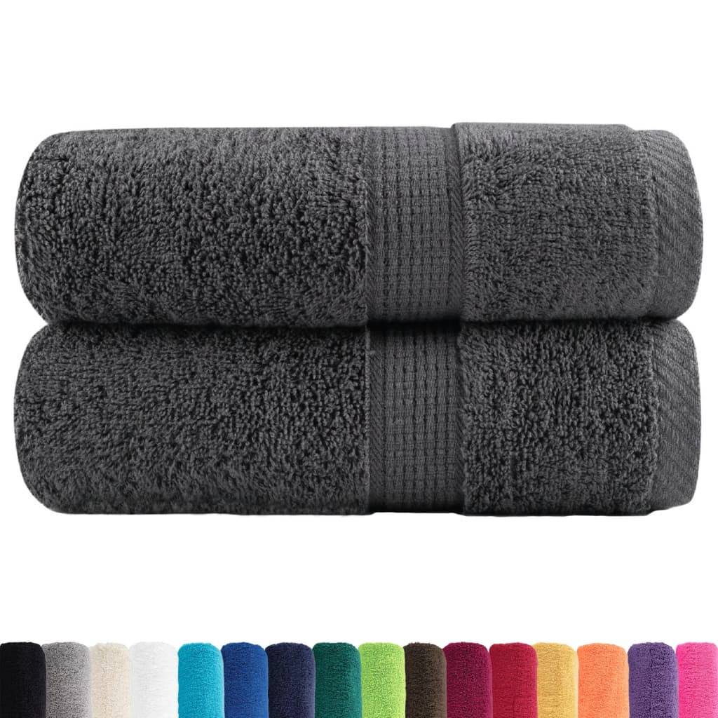 vidaXL Premium-Gästetücher SOLUND 2 Stk. Anthrazit 30x50 cm 600 g/m²
