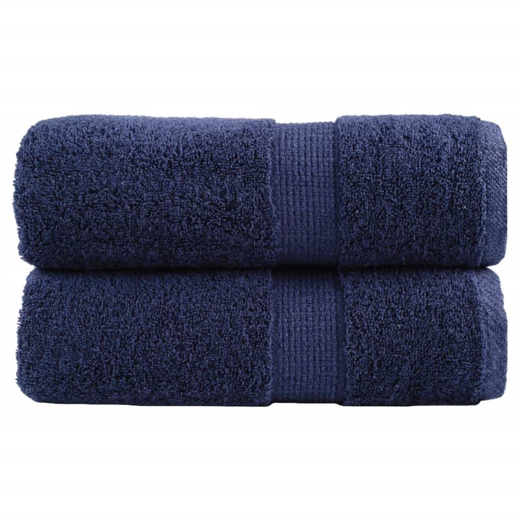 vidaXL Premium-Gästetücher SOLUND 2 Stk. Marineblau 30x50 cm 600 g/m²