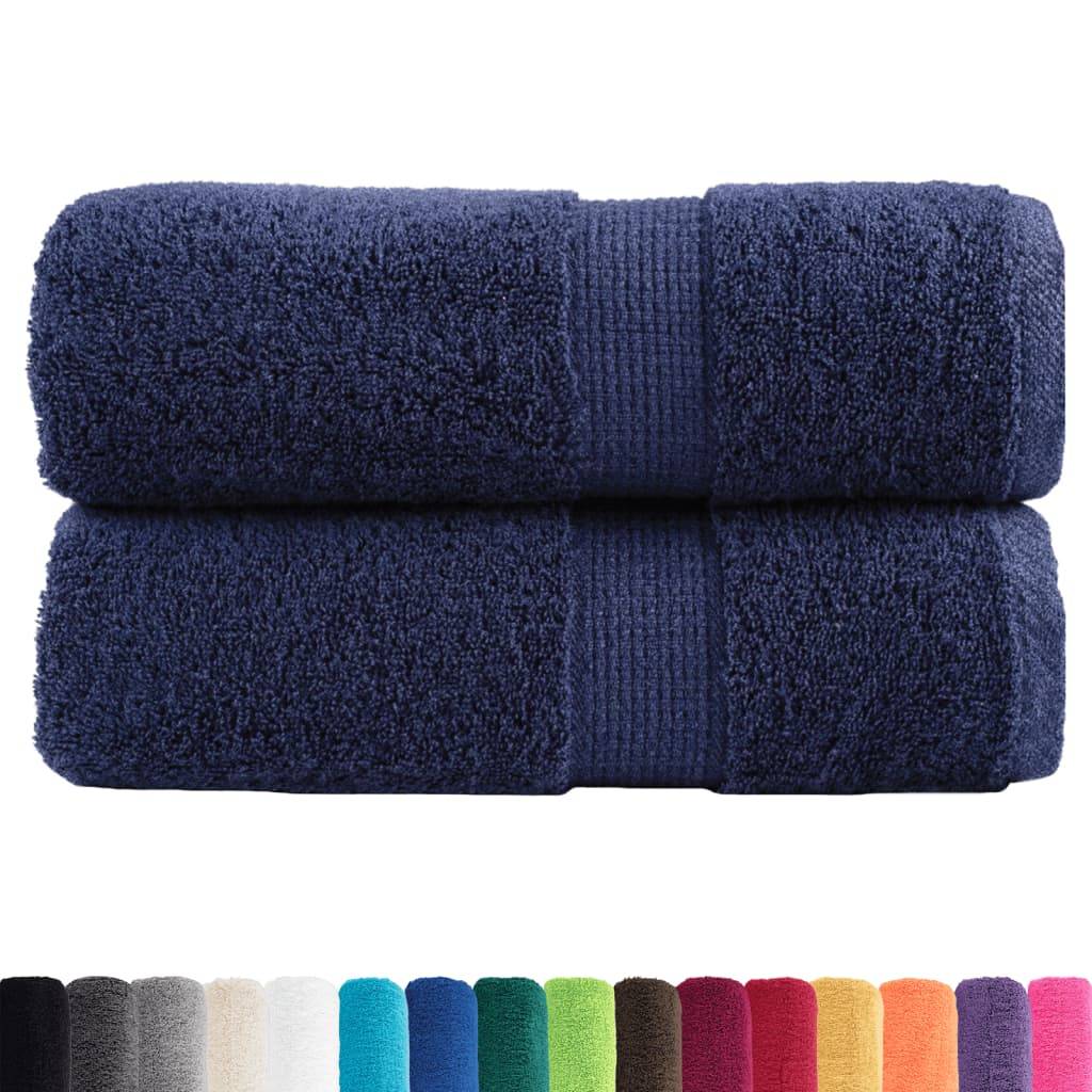 vidaXL Premium-Gästetücher SOLUND 2 Stk. Marineblau 30x50 cm 600 g/m²
