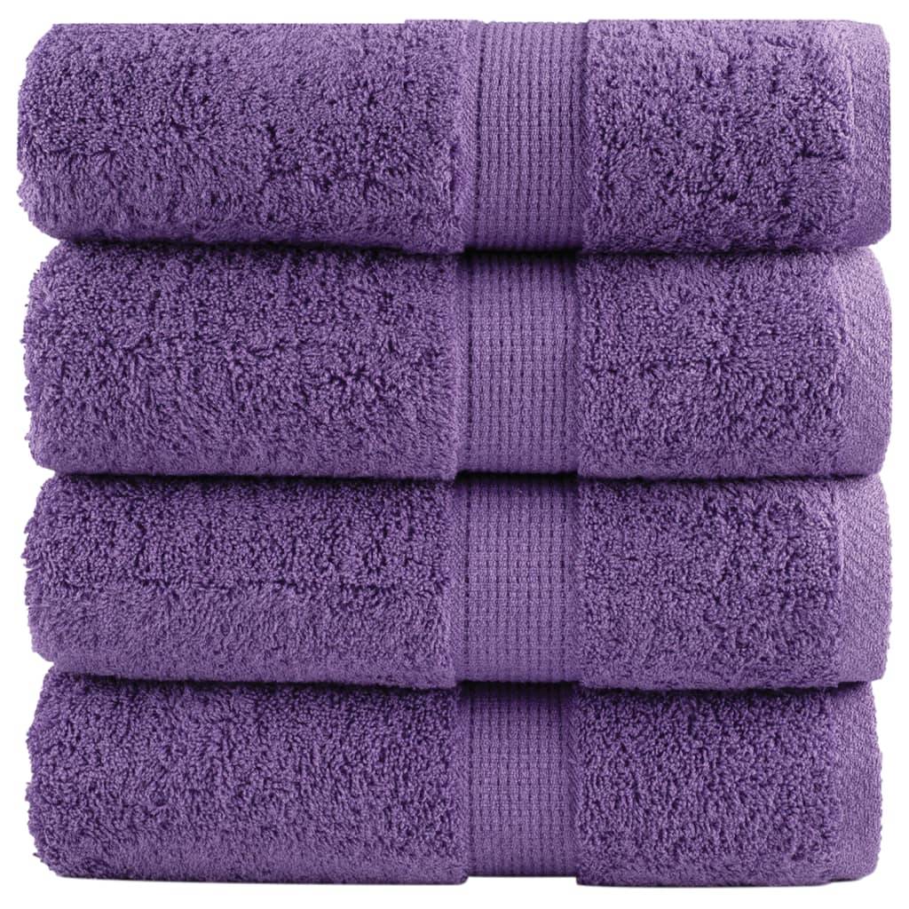 vidaXL Premium-Gästetücher SOLUND 4 Stk. Lila 30x50 cm 600 g/m²