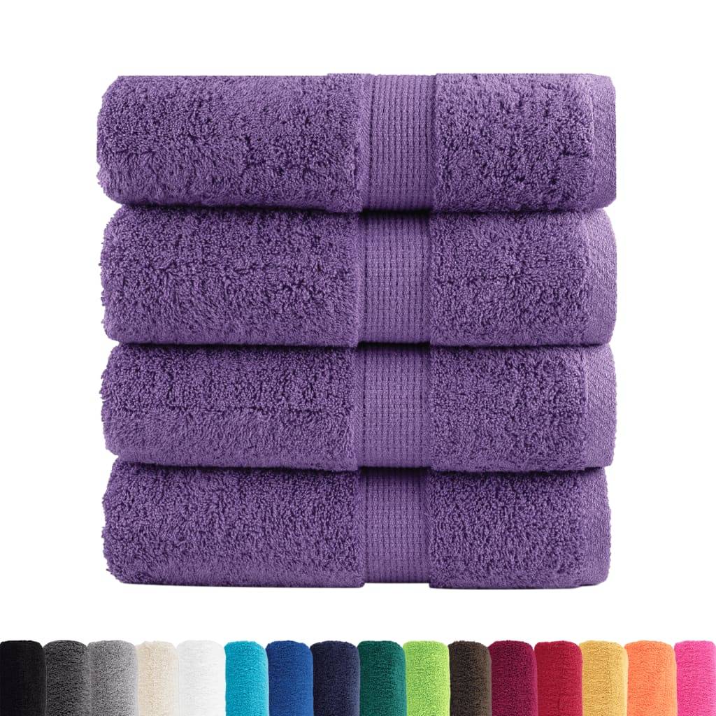 vidaXL Premium-Gästetücher SOLUND 4 Stk. Lila 30x50 cm 600 g/m²