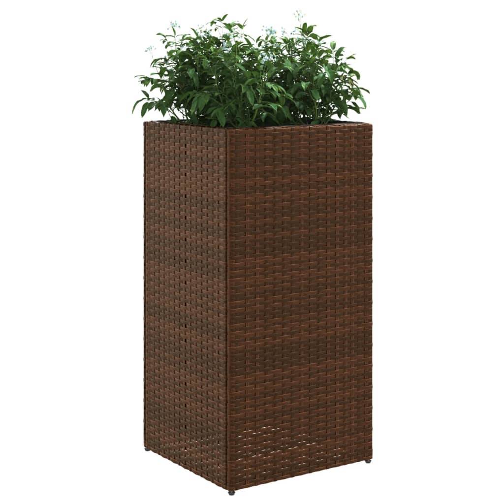vidaXL Pflanzkübel Braun 40x40x80 cm Poly Rattan