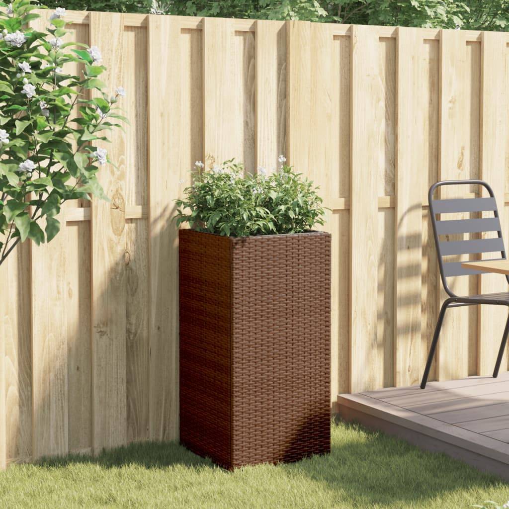 vidaXL Pflanzkübel Braun 40x40x80 cm Poly Rattan