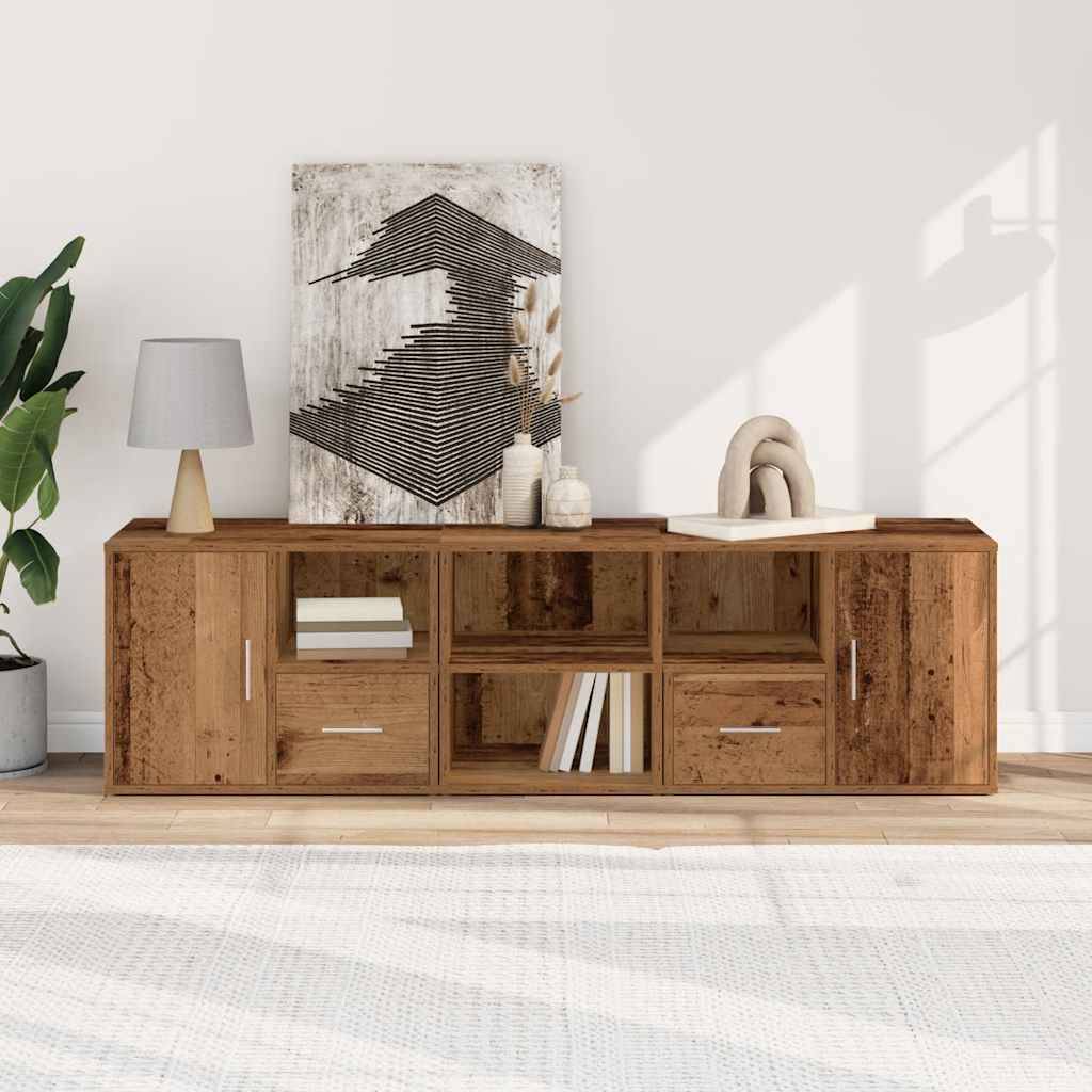 vidaXL Eckregal Altholz-Optik 160x40x45 cm Holzwerkstoff