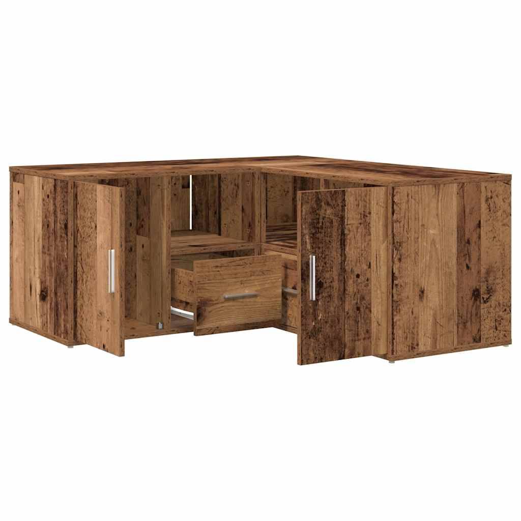 vidaXL Eckregal Altholz-Optik 160x40x45 cm Holzwerkstoff