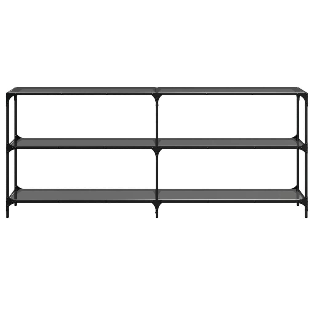 vidaXL Konsolentisch mit Glasplatte Schwarz 194,5x30x81 cm Stahl