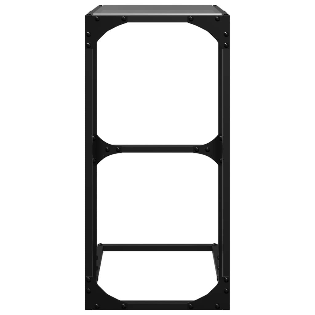 vidaXL Beistelltisch mit Glasplatte Schwarz 40x30x61,5 cm Stahl