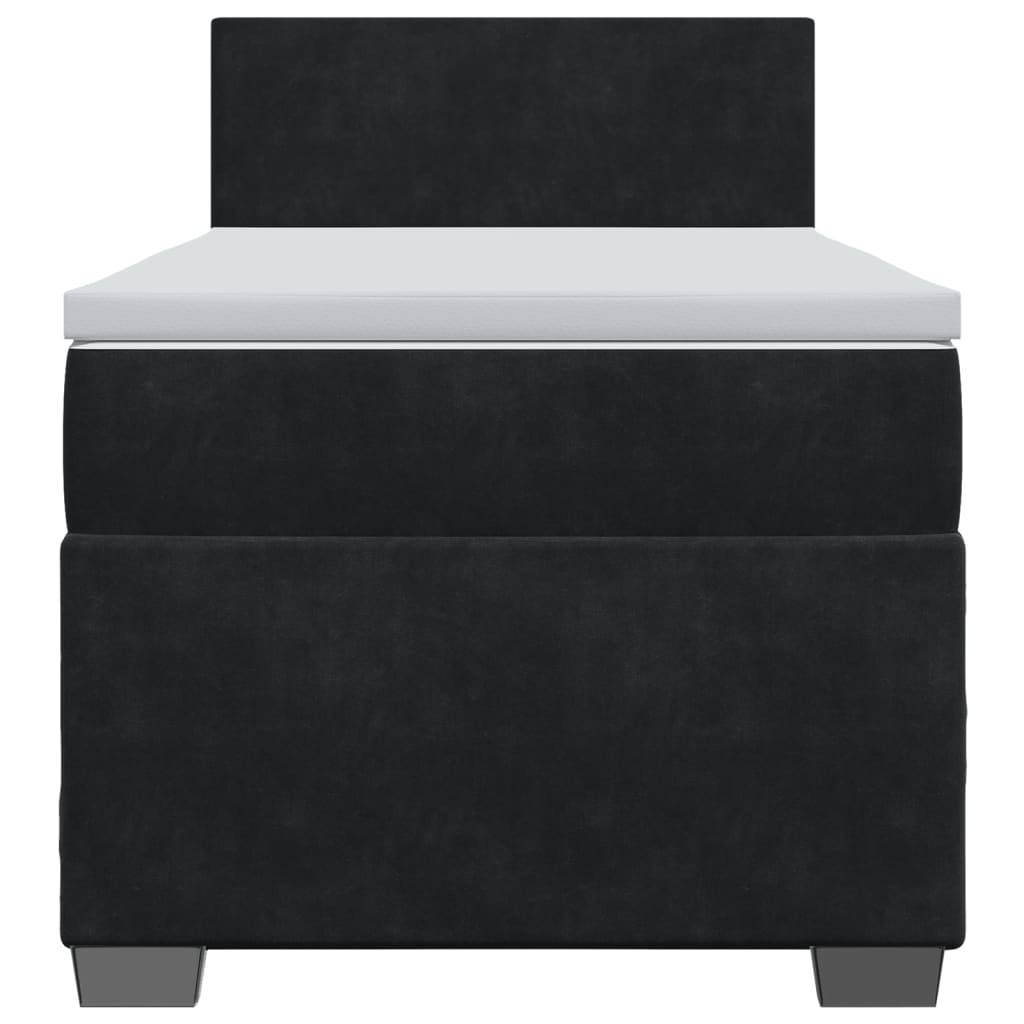 vidaXL Boxspringbett mit Matratze Schwarz 90x190 cm Samt