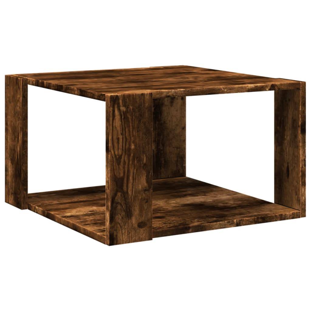 vidaXL Couchtisch Räuchereiche 51,5x51,5x30 cm Holzwerkstoff