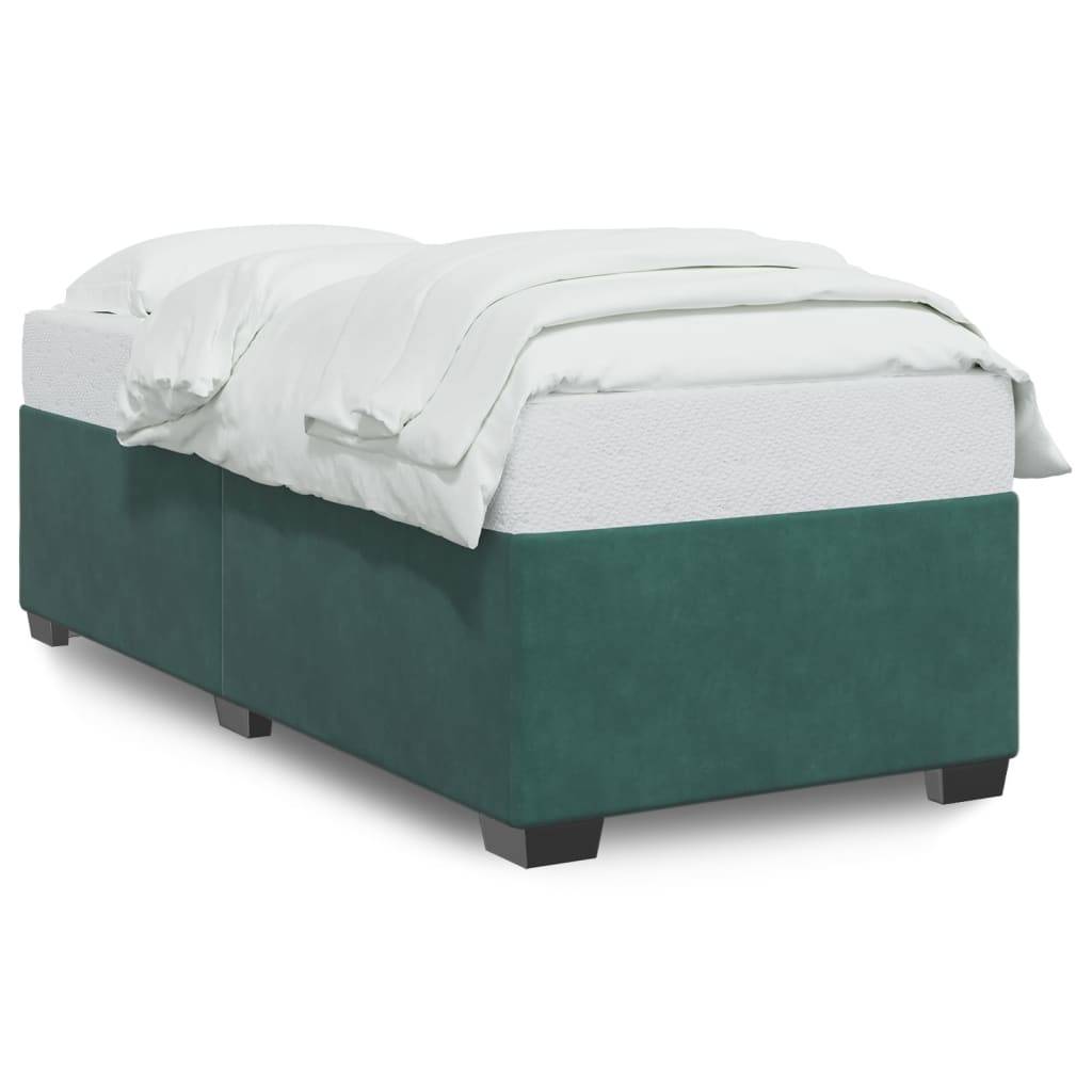 vidaXL Bettgestell ohne Matratze Dunkelgrün 100x200 cm Samt