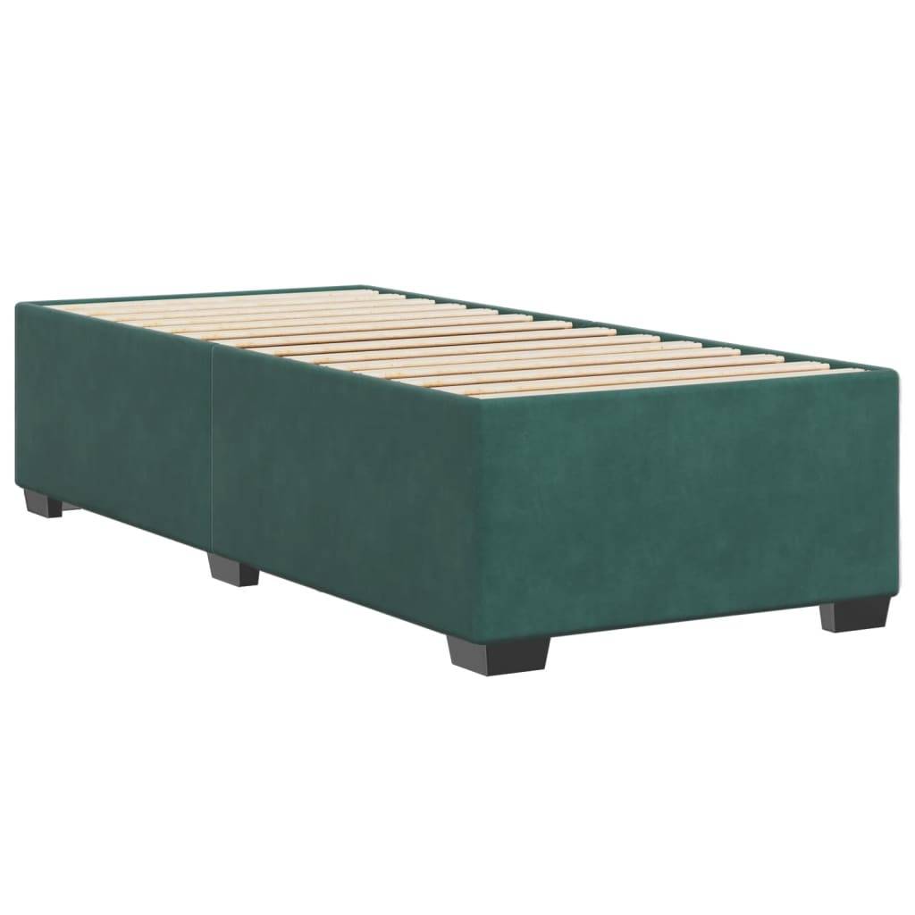 vidaXL Bettgestell ohne Matratze Dunkelgrün 100x200 cm Samt